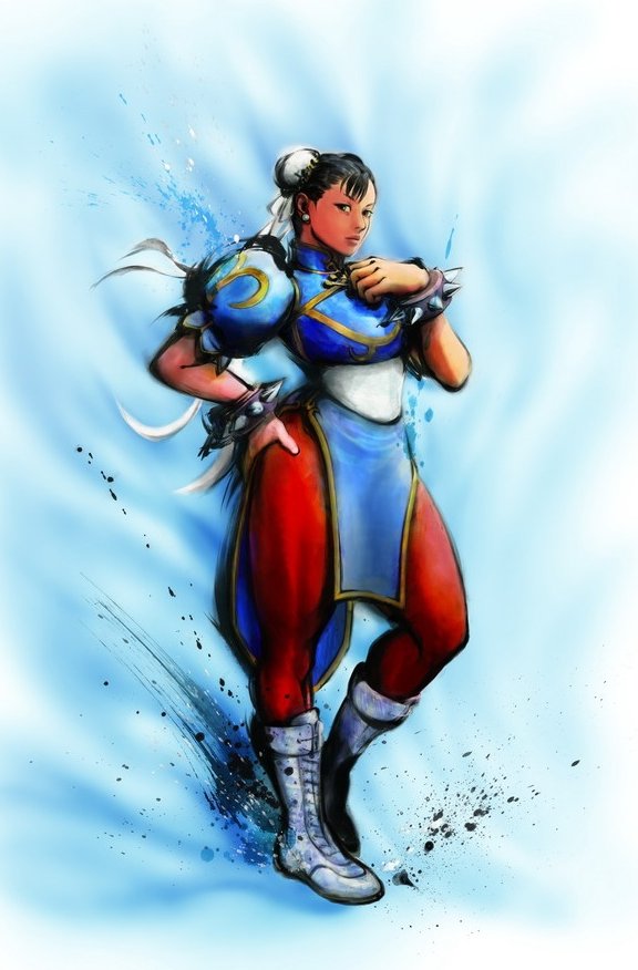 chun-li, capcom, street fighter, street fighter iv (series), official art, china dress, chinese clothes, double bun, dress, pantyhose