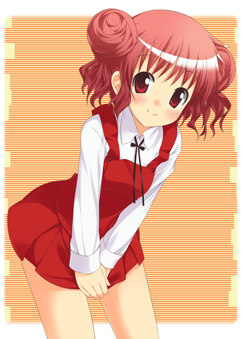 mizuki makoto, hiro (hidamari sketch), hidamari sketch, 00s, double bun, hair bun, red eyes, red hair