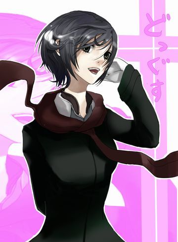 akishuon, inugami akito, fuyumine naoto, dogs: bullets & carnage, bad id, bad pixiv id, lowres, 1girl, black hair, female focus, short hair, solo