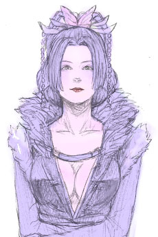 nouhime, nouhime (sengoku musou), sengoku musou, silver hair, lowres, 1girl, breasts, cleavage, coat, collarbone, female focus, fur trim, lips, long sleeves, looking at viewer, short hair, simple background, solo, white background
