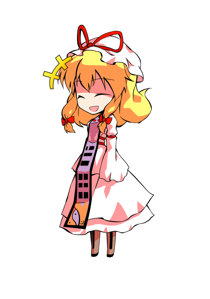 dairi, yakumo yukari, touhou, commentary request, large variant set, variant set, 1girl, blonde hair, boots, bow, brown boots, chibi, chibi only, dress, full body, hair between eyes, hat, hat ribbon, red bow, red ribbon, ribbon, short hair with long locks, sleeves past fingers, sleeves past wrists, solo, tachi-e, transparent background, white dress, white hat, wide sleeves