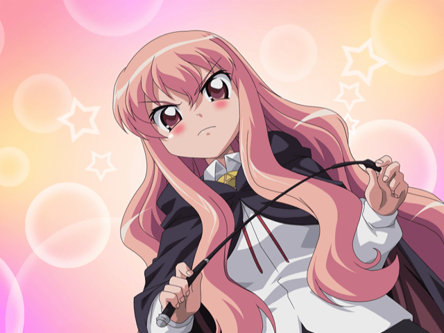 louise francoise le blanc de la valliere, zero no tsukaima, artist request, non-web source, 00s, 1girl, female focus, from below, holding, holding riding crop, long hair, pentacle, pink eyes, pink hair, riding crop, solo, very long hair, whip