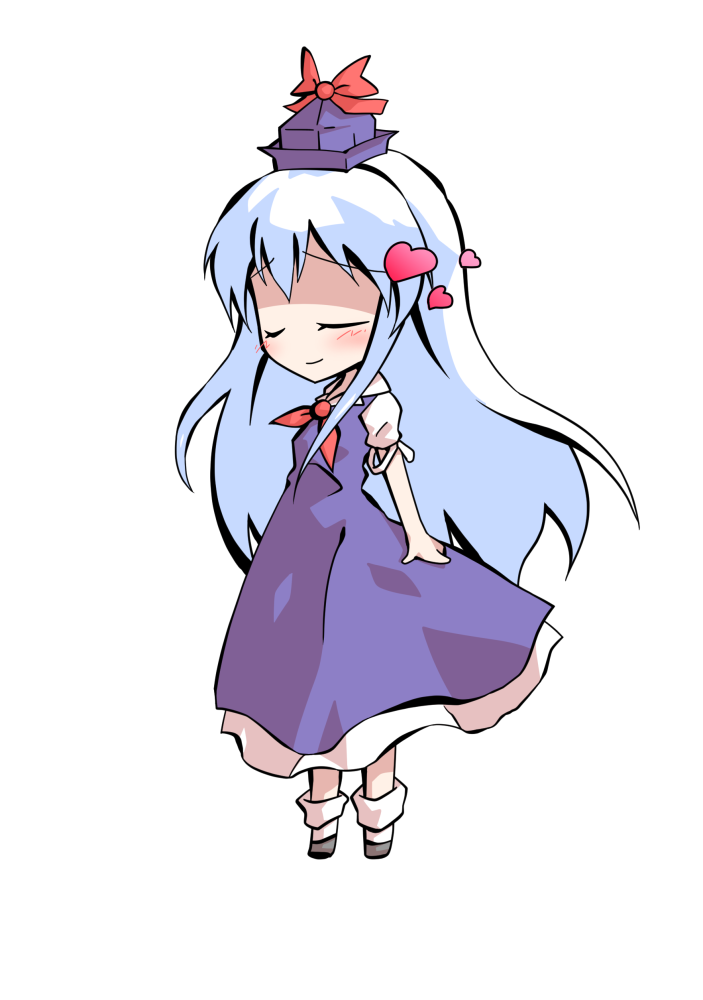 dairi, kamishirasawa keine, touhou, commentary request, large variant set, variant set, 1girl, blue dress, blue hair, blue hat, chibi, chibi only, dress, full body, grey shoes, hat, long hair, neckerchief, red neckerchief, shirt, shoes, short sleeves, socks, solo, tachi-e, transparent background, white shirt, white socks