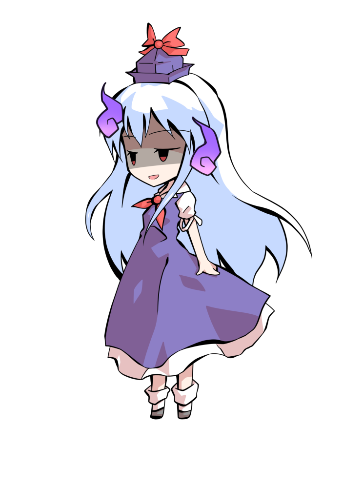 dairi, kamishirasawa keine, touhou, commentary request, large variant set, variant set, 1girl, blue dress, blue hair, blue hat, chibi, chibi only, dress, full body, grey shoes, hat, long hair, neckerchief, red neckerchief, shirt, shoes, short sleeves, socks, solo, tachi-e, transparent background, white shirt, white socks