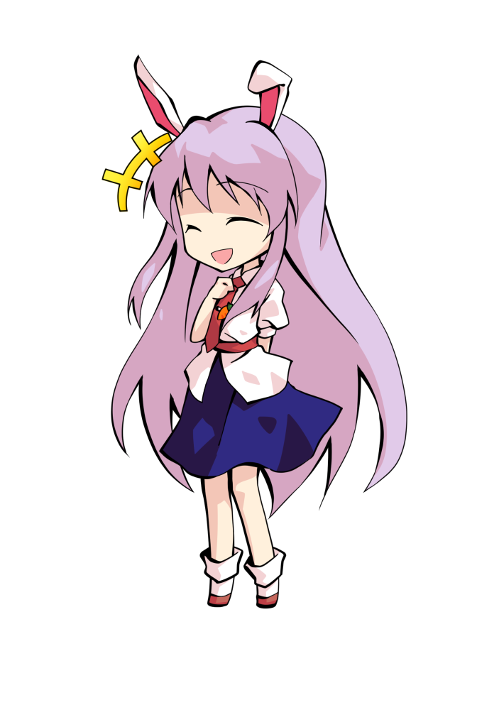 dairi, reisen udongein inaba, touhou, commentary request, large variant set, variant set, 1girl, animal ears, brown shoes, chibi, chibi only, full body, hair between eyes, hand up, long hair, necktie, puffy short sleeves, puffy sleeves, purple hair, rabbit ears, rabbit girl, red necktie, shirt, shoes, short sleeves, socks, solo, standing, tachi-e, transparent background, very long hair, white shirt, white socks