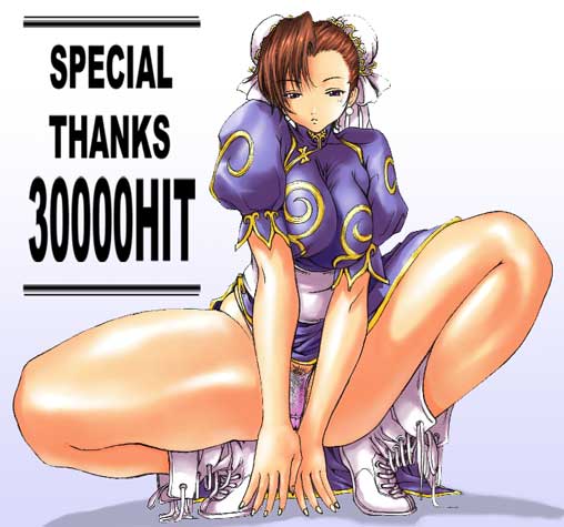 youshu ohepe, chun-li, capcom, street fighter, 1girl, boots, breasts, bun cover, china dress, chinese clothes, double bun, dress, female focus, female pubic hair, hair bun, highleg, highleg panties, large breasts, no legwear, panties, pelvic curtain, plump, pubic hair, purple panties, sash, solo, spread legs, thick thighs, thighs, thong, underwear, white panties