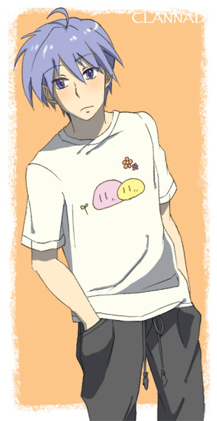 mo ko, okazaki tomoya, clannad, dango daikazoku, bad id, bad pixiv id, 00s, 1boy, male focus, solo