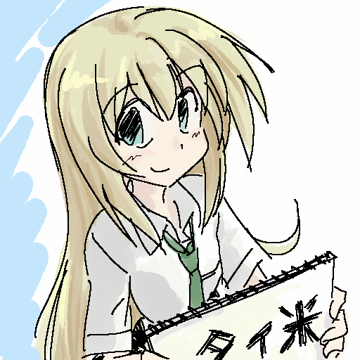 kate (sketchbook full colors), sketchbook full colors, 00s, 1girl, blonde hair, blue eyes, female focus, school uniform, serafuku, sketchbook, smile, solo