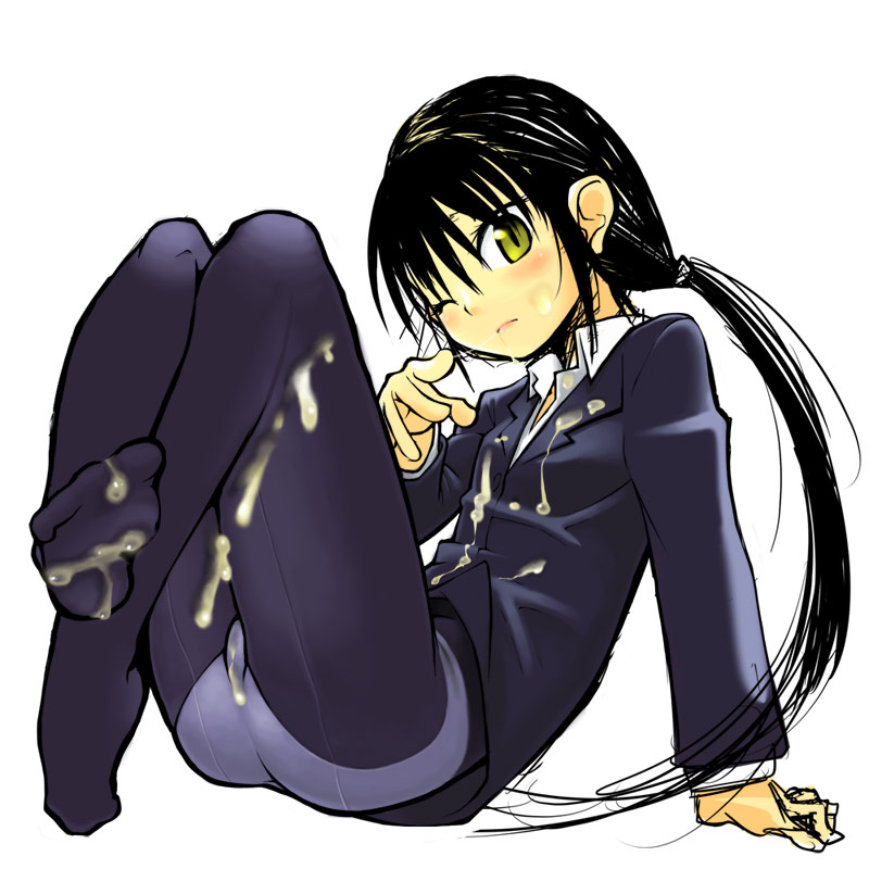 kagehito, tagme, blazer, cum, cum on body, cum on lower body, jacket, pantyhose, solo