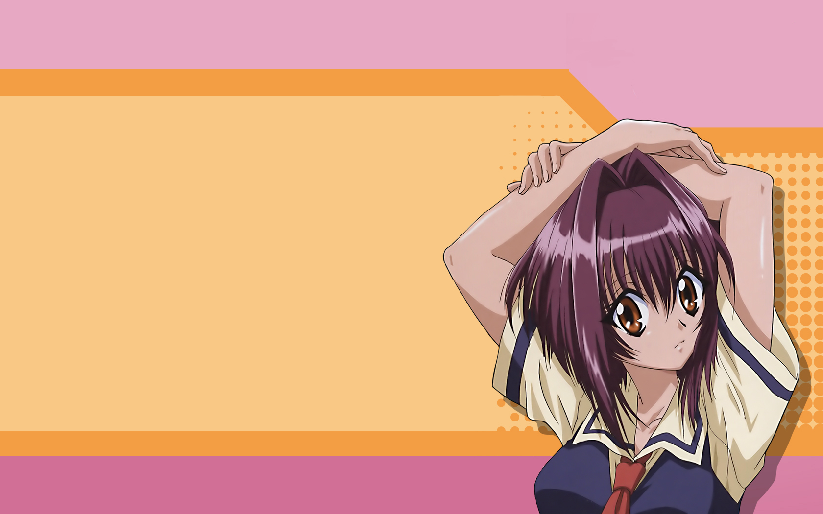 maaka karin, karin, highres, 00s, necktie, school uniform, serafuku, solo, vampire