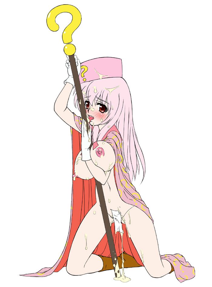 hatena yousei, tagme, ?, breasts, hat, staff