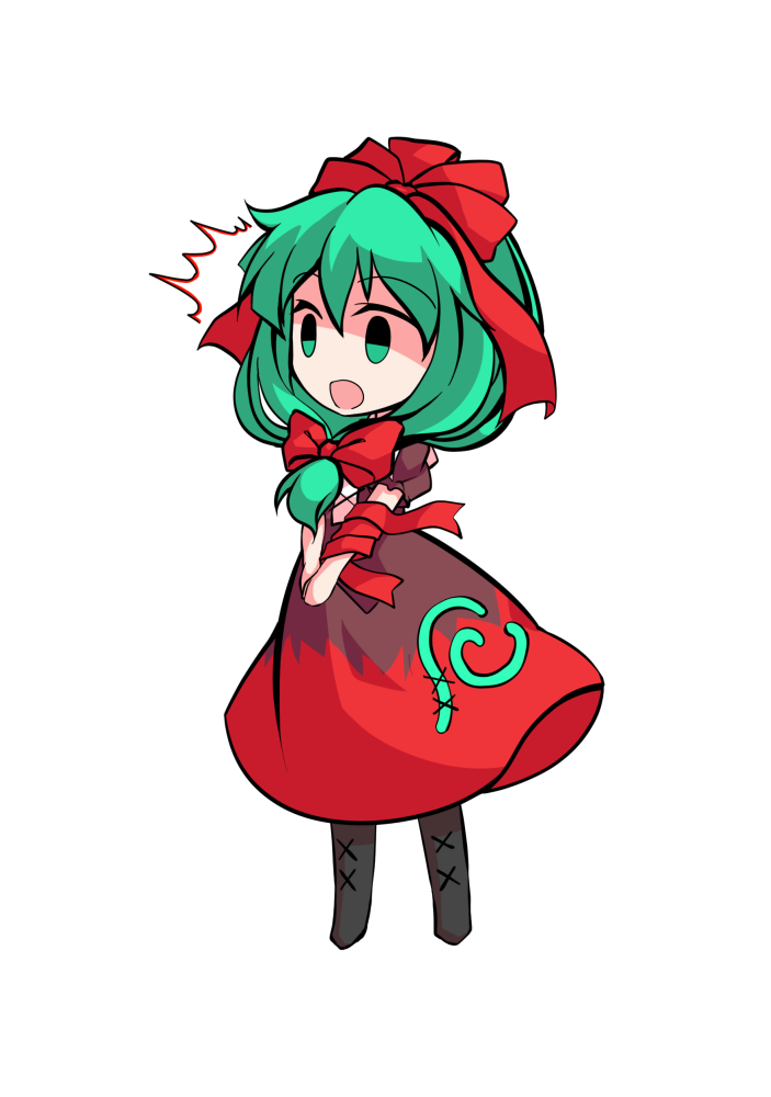 dairi, kagiyama hina, touhou, commentary request, large variant set, variant set, 1girl, arm ribbon, black boots, boots, chibi, chibi only, dress, full body, green hair, hair between eyes, hair ribbon, medium hair, own hands together, puffy short sleeves, puffy sleeves, red dress, red ribbon, ribbon, short sleeves, solo, tachi-e, transparent background
