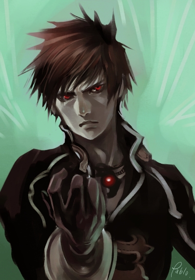 pablo uchida, yuri hyuga, shadow hearts, shadow hearts ii, 1boy, gloves, male focus, manly, red eyes, solo