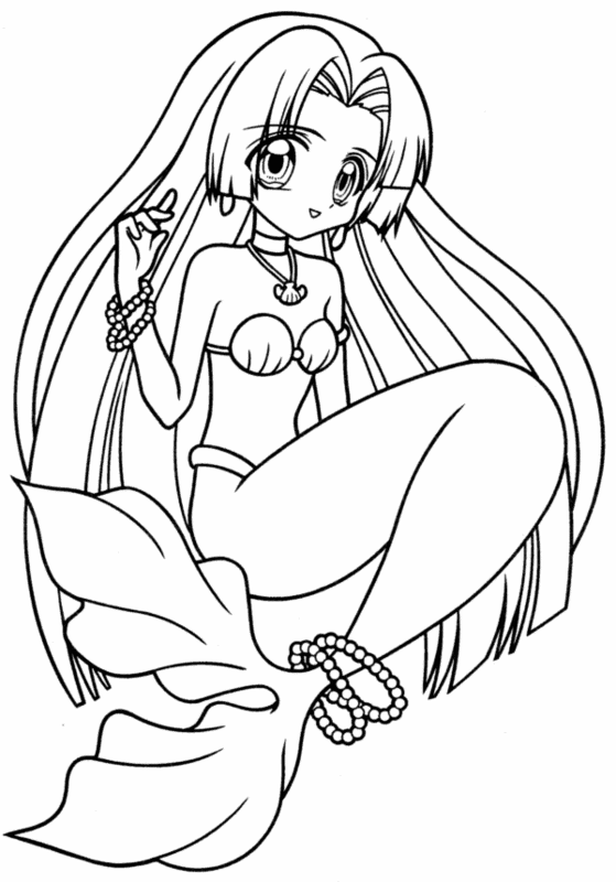 seira (mermaid melody pichi pichi pitch), mermaid melody pichi pichi pitch, 00s, 1girl, bikini, blunt bangs, bracelet, female focus, greyscale, jewelry, lineart, long hair, looking at viewer, mermaid, monochrome, monster girl, pendant, shell, shell bikini, sitting, smile, solo