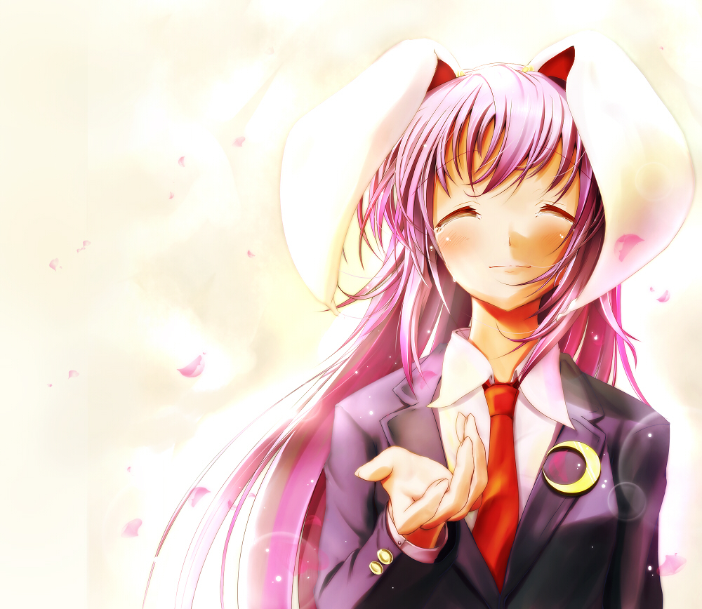 scarlet (studioscr), reisen udongein inaba, touhou, bad id, bad pixiv id, 1girl, animal ears, female focus, long hair, purple hair, rabbit ears, solo, tears, upper body