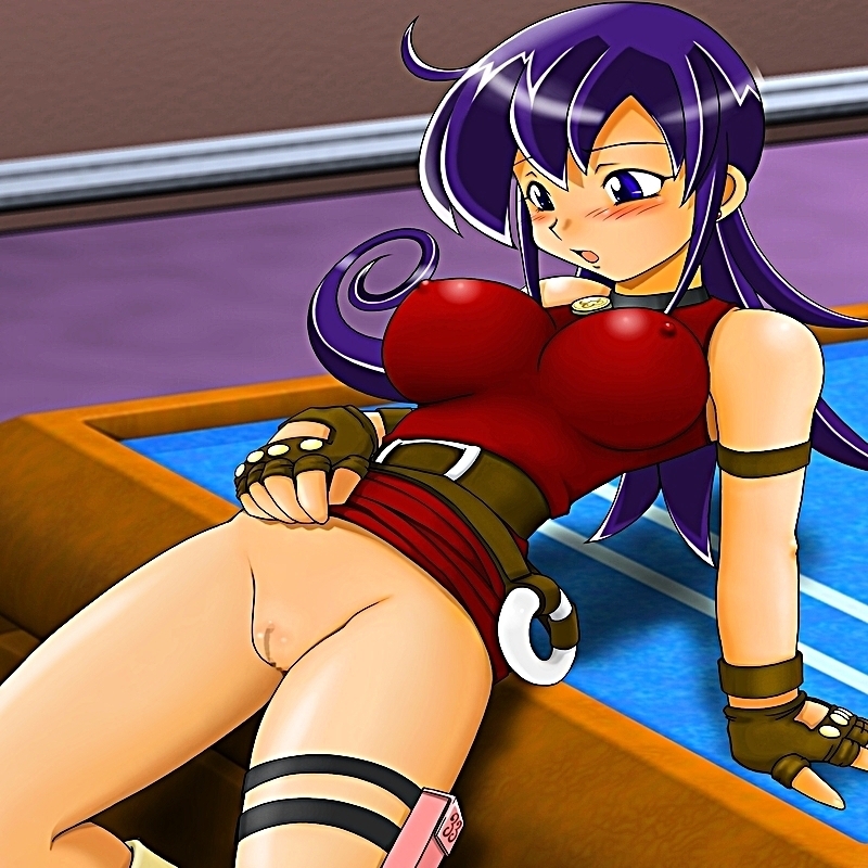 tsumitani daisuke, tasogare mimi, duel masters, bad aspect ratio, tagme, breasts, censored, cleft of venus, clothes lift, covered erect nipples, impossible clothes, large breasts, nipples, no panties, skirt, skirt lift