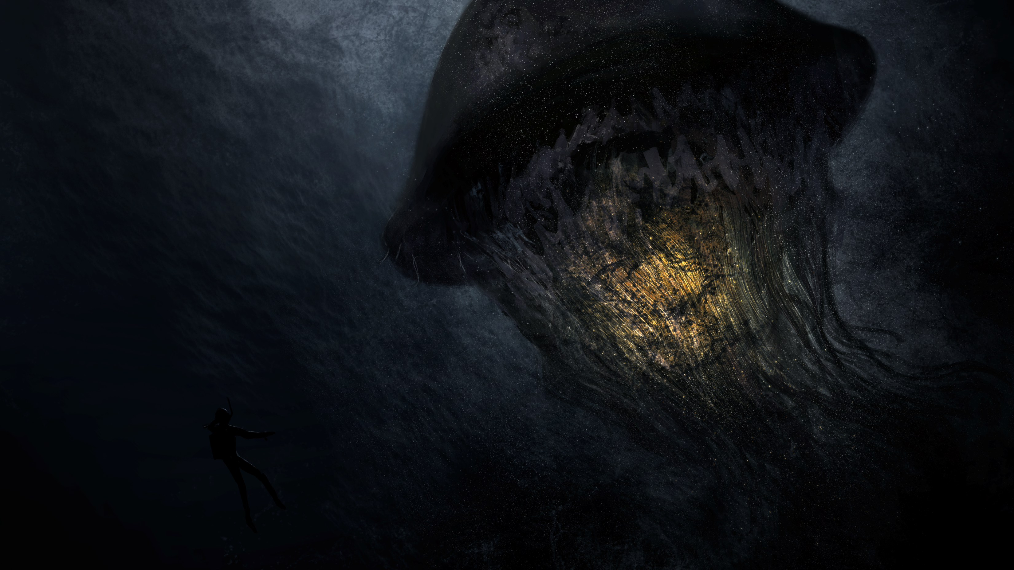 asaki (asaki vision), original, absurdres, commentary request, highres, animal focus, jellyfish, no humans, ocean, scenery, tentacles, underwater