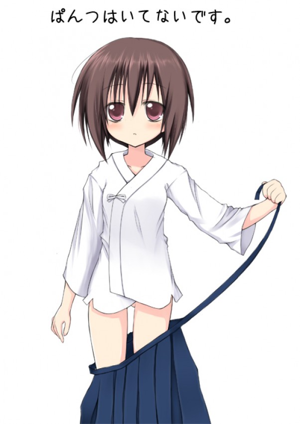 kawazoe tamaki, bamboo blade, 00s, 1girl, blue hakama, female focus, hakama, hakama skirt, japanese clothes, skirt, solo, undressing