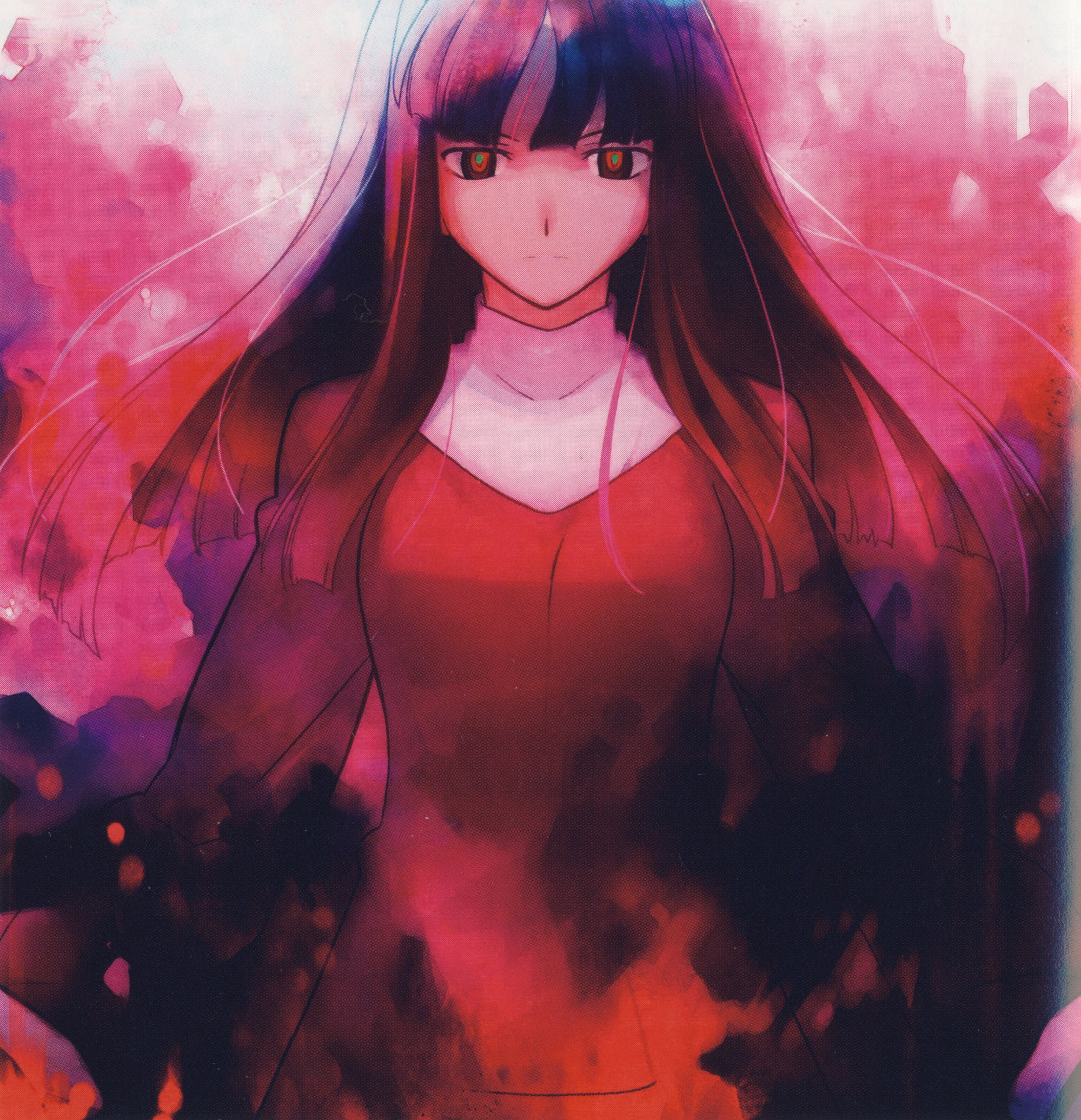 asagami fujino, kara no kyoukai, type-moon, absurdres, highres, scan, tagme, reien girl's academy school uniform, school uniform, solo