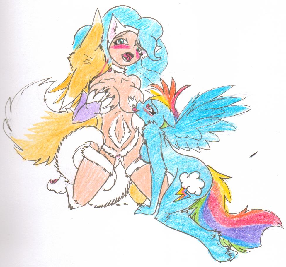 Rule34 – If it exists, there is porn of it / nekotigerfire, felicia, rainbow dash (mlp), renamon / 95207