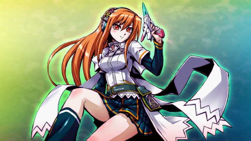 goli matsumoto, umegiri iroha, beatmania iidx, bemani, 1girl, female focus, gun, long hair, orange hair, skirt, solo, weapon