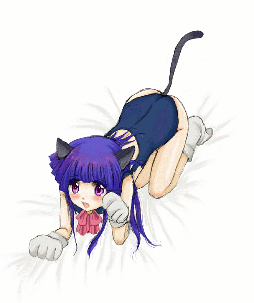 furude rika, higurashi no naku koro ni, tagme, 00s, animal ears, blue hair, cat ears, solo