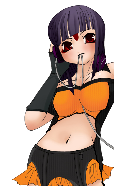 hinazuki ririna, lilith (beatmania), beatmania iidx, bemani, tagme, 1girl, black hair, female focus, hime cut, long hair, looking at viewer, solo