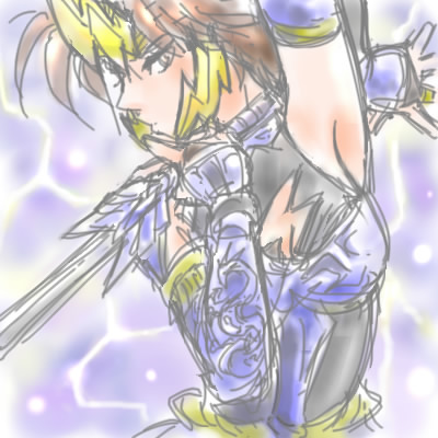 tachibana ginchiyo, sengoku musou, sengoku musou 2, lowres, 1girl, female focus, sketch, solo
