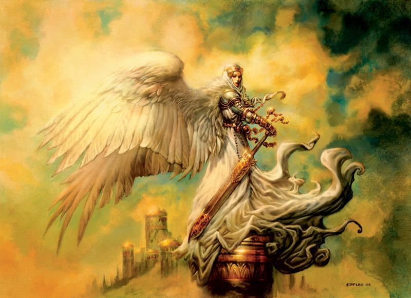 magic: the gathering, tagme, angel, armor, sword, weapon, wings