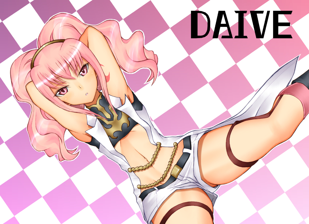 daive, anya alstreim, code geass, bad id, bad pixiv id, 00s, armpits, pink eyes, pink hair, solo