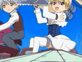 saint october, animated, animated gif, lowres, 00s, 3girls, multiple girls, rocket launcher, weapon