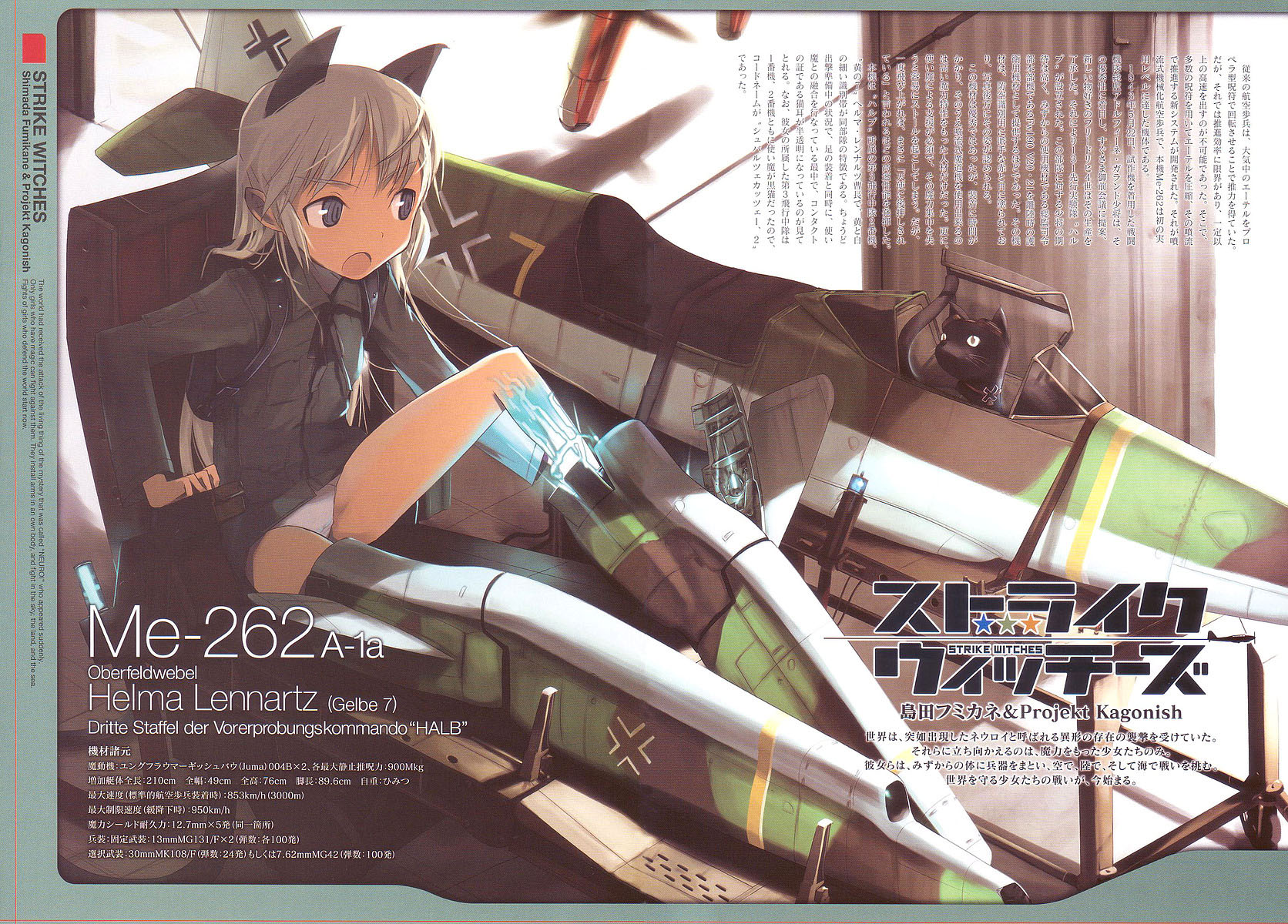 shimada fumikane, helma lennartz, strike witches, strike witches: suomus misfits squadron, world witches series, silver hair, uniform, highres, 00s, 1girl, animal ears, cat, female focus, grey eyes, long hair, mecha musume, panties, solo, striker unit, underwear, white panties