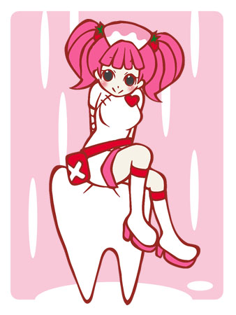 milk (pop'n music), bemani, pop'n music, lowres, tagme, heart, nurse, pink hair, tooth