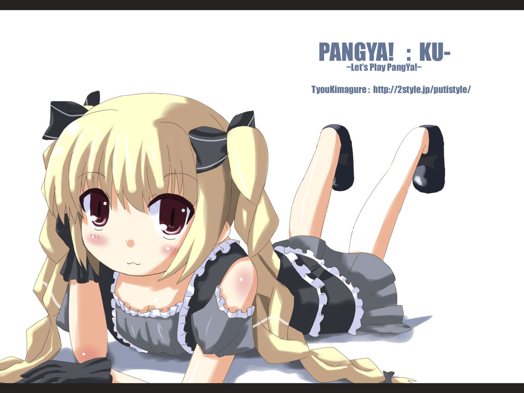 kooh (pangya), pangya, :3, blush, braid, gothic lolita, letterboxed, lolita fashion, ribbon, solo, twin braids