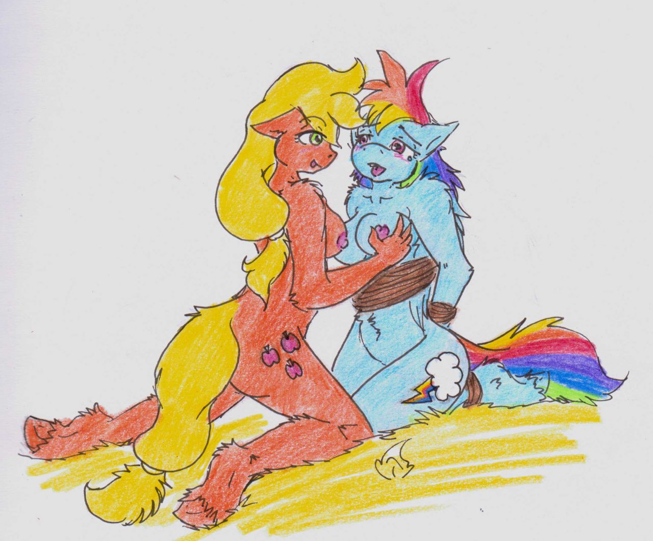 Rule34 – If it exists, there is porn of it / nekotigerfire, applejack (mlp), rainbow dash (mlp) / 95953