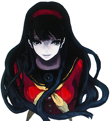 mumo (xxmocom), amagi yukiko, atlus, persona, persona 4, lowres, black hair, hairband, headband, long hair, school uniform, serafuku, solo