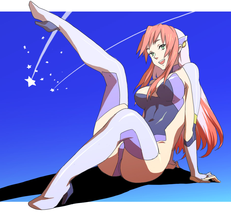 egawa satsuki, birdy cephon altera, tetsuwan birdy, tetsuwan birdy decode, 00s, 1girl, boots, colored bangs, female focus, high heels, legs, leotard, shoes, solo, thigh boots, thighhighs