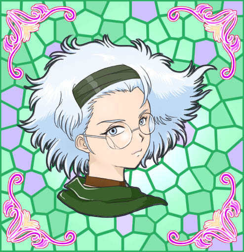 felniam, lobelia carlini, sakura taisen, sakura taisen iii, 00s, blue eyes, glasses, hairband, headband, looking back, short hair, white hair