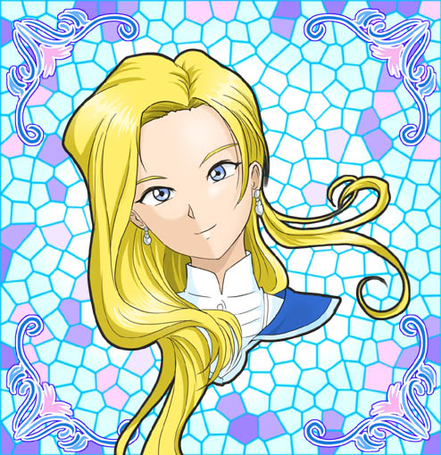 felniam, glycine bleumer, sakura taisen, sakura taisen iii, 00s, blonde hair, blue eyes, earrings, jewelry, long hair