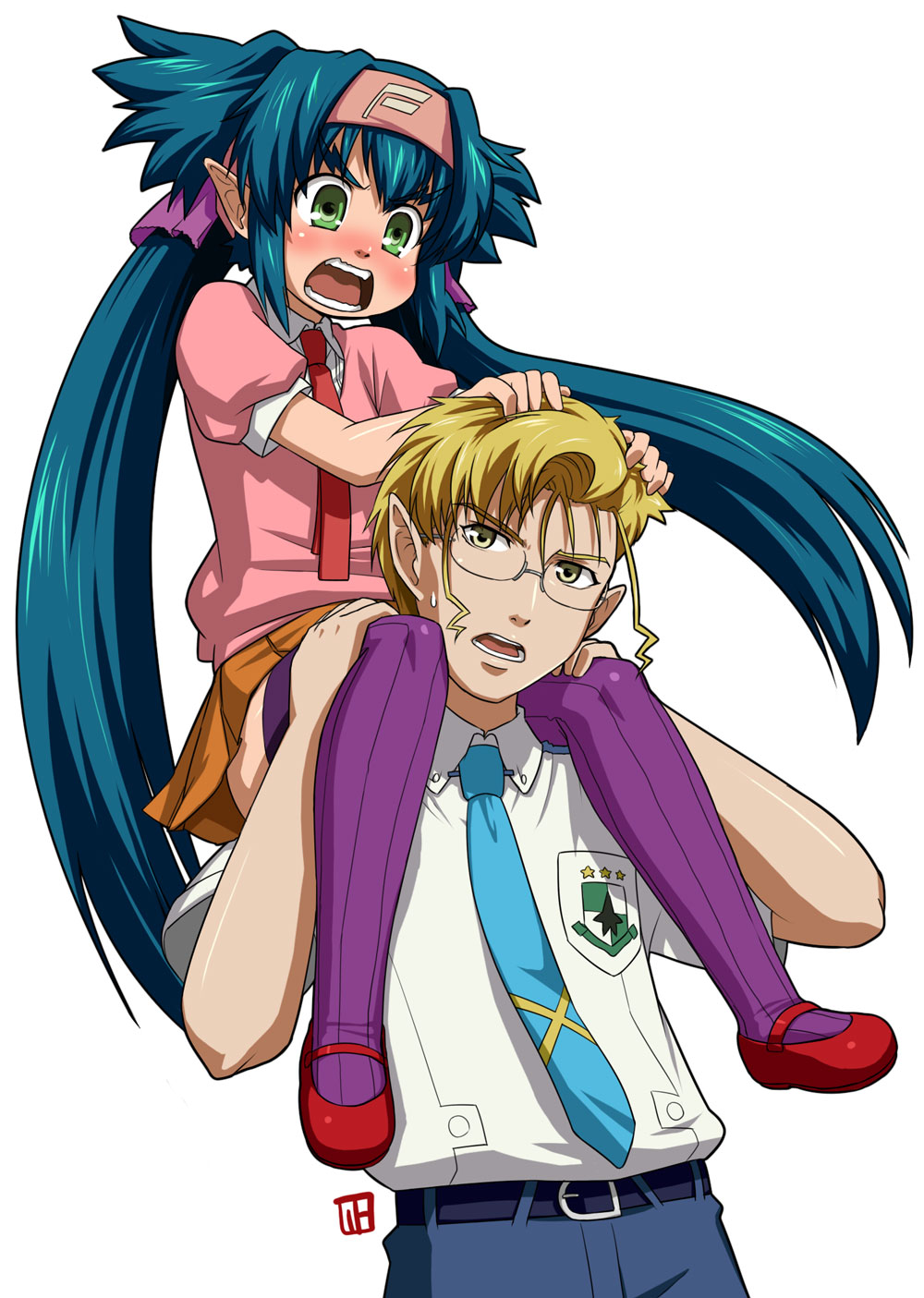 nagian, klan klein, mikhail buran, macross, macross frontier, bad id, bad pixiv id, highres, 00s, blush, pointy ears