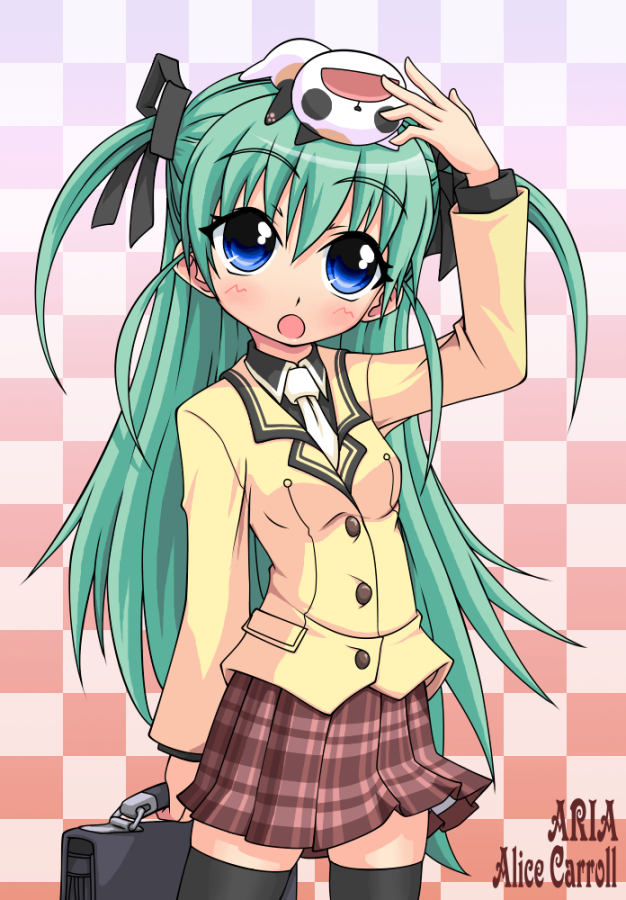 k10k, alice carroll, president maa, aria (manga), 00s, school uniform, serafuku, thighhighs, zettai ryouiki
