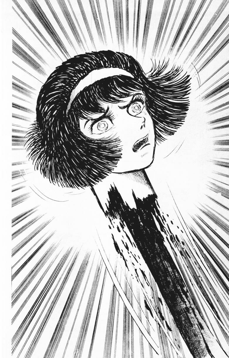 makimura miki, devilman, highres, blood, decapitation, guro, hairband, monochrome, open mouth