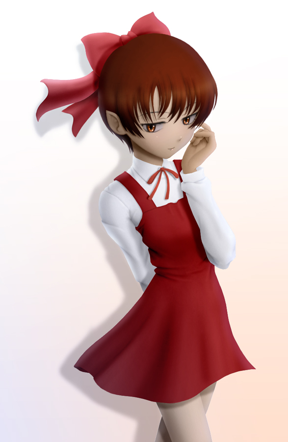 siraha, nekomusume, gegege no kitarou, toei company, fang, orange eyes, pointy ears, red hair