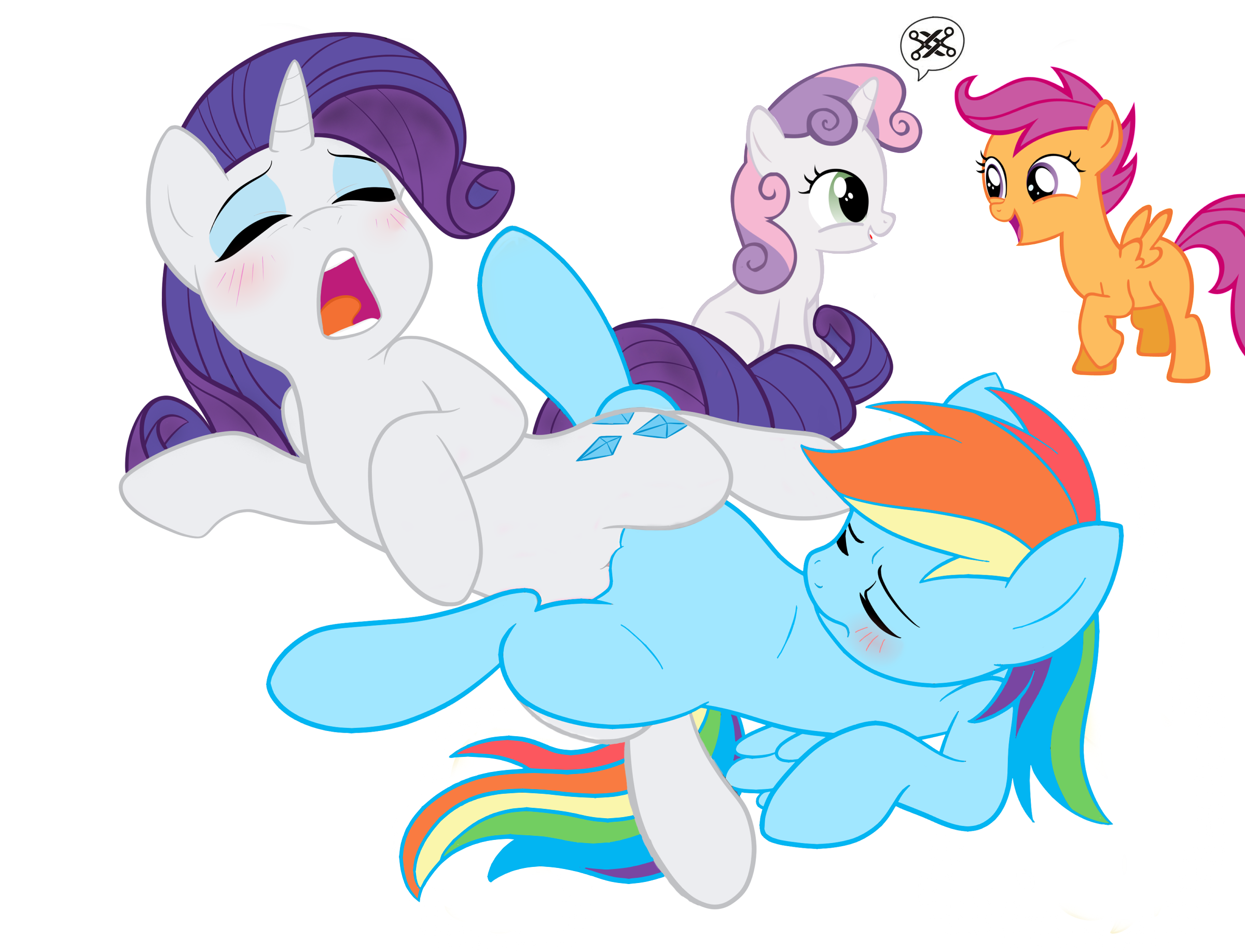 Rule34 – If it exists, there is porn of it / megasweet, cutie mark crusaders, rainbow dash (mlp), rarity (mlp), scootaloo (mlp), sweetie belle (mlp) / 100614