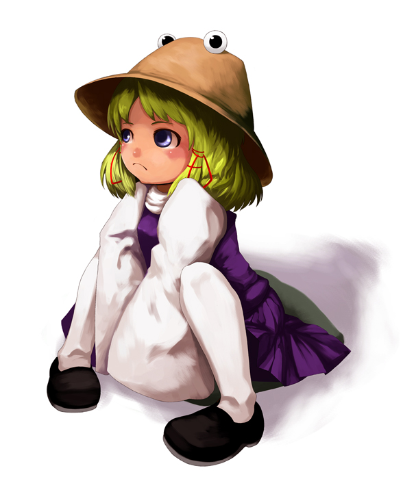 laboto, moriya suwako, touhou, 1girl, female focus, full body, hat, solo, thighhighs