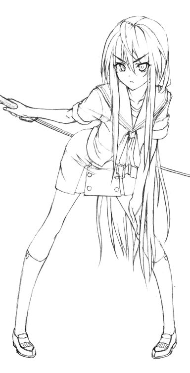 gin (ginshari), original, 1girl, female focus, greyscale, monochrome, school uniform, serafuku, solo