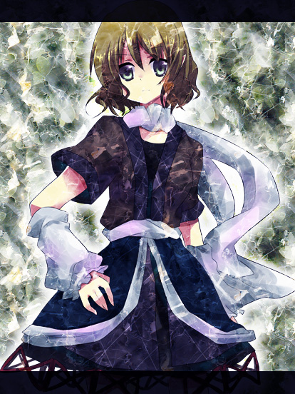 ichi (bji), mizuhashi parsee, touhou, bad id, bad pixiv id, 1girl, blonde hair, female focus, letterboxed, pointy ears, short hair, solo, standing