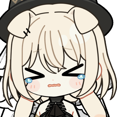 chunye haruya, misumi uika, misumi uika (caged singer), arknights, bang dream!, bang dream! it's mygo!!!!!, animated, animated gif, lowres, > <, 1girl, 1other, animal ears, blonde hair, blush stickers, cheek pull, chibi, chibi only, dog ears, dog girl, dot nose, flying sweatdrops, kemonomimi mode, medium hair, simple background, solo focus, tears, transparent background, upper body, wavy mouth