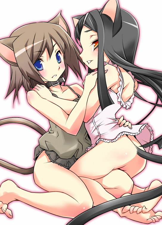 hermmy, original, animal ears, barefoot, bottomless, camisole, cat ears, cat tail, feet, tail