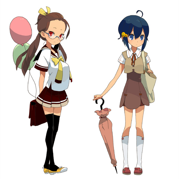ukke, original, glasses, legs, school uniform, serafuku, skirt, thighhighs, zettai ryouiki